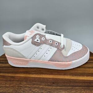 Adidas Originals Rivalry Low Shoes Women's 8.5 Pink Zebra Print Leather Sneakers